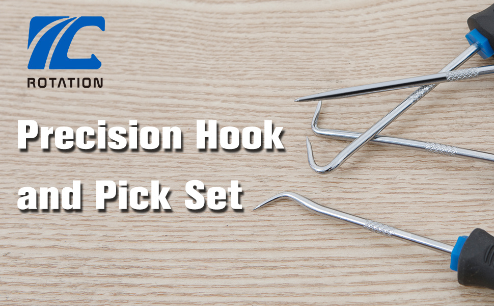 Rotation 4 Pcs Precision Hook and Pick Set, Blue, Size: Small
