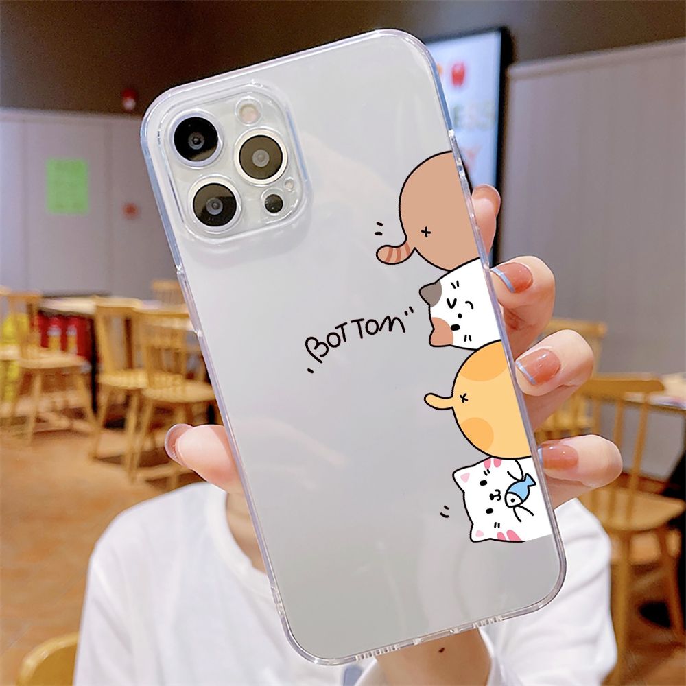 Transparent Cartoon Kitten Animals Protective Phone Case For Apple Iphone  14 13 12 11 Mini Plus Pro Max | High-quality & Affordable | Temu