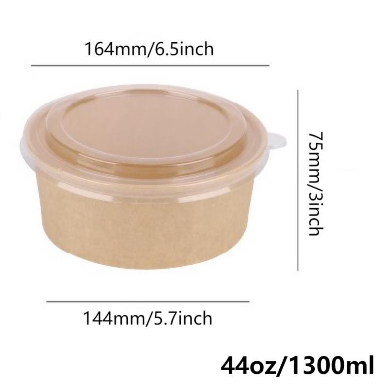 Lyellfe 50 Pack Kraft Paper Bowls with Lid, 25 Oz Disposable Soup Salad  Serving Bowls, To Go Food Container for Party Dessert, Ice Cream, Yogurt