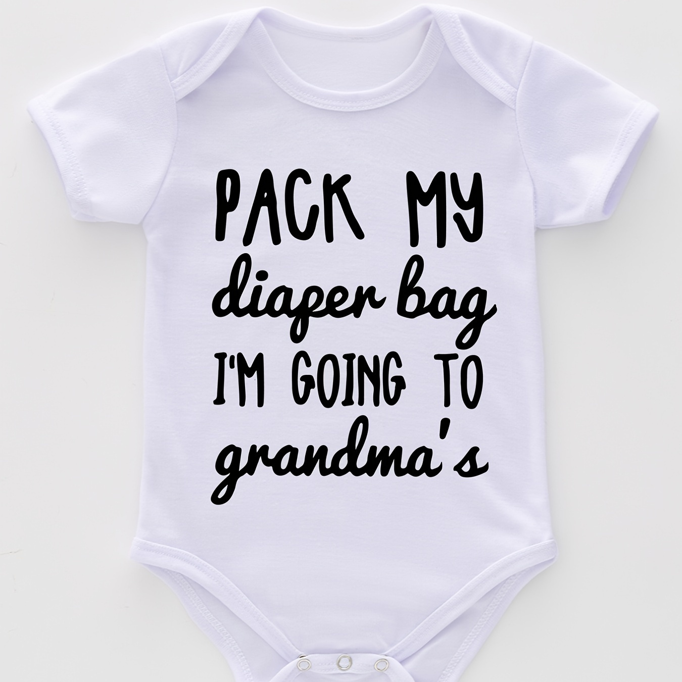 

Newborn Infant Short Sleeve Romper "pack My" Print Crew Neck Bodysuit Onesies For Baby Boys Toddler Summer Clothes