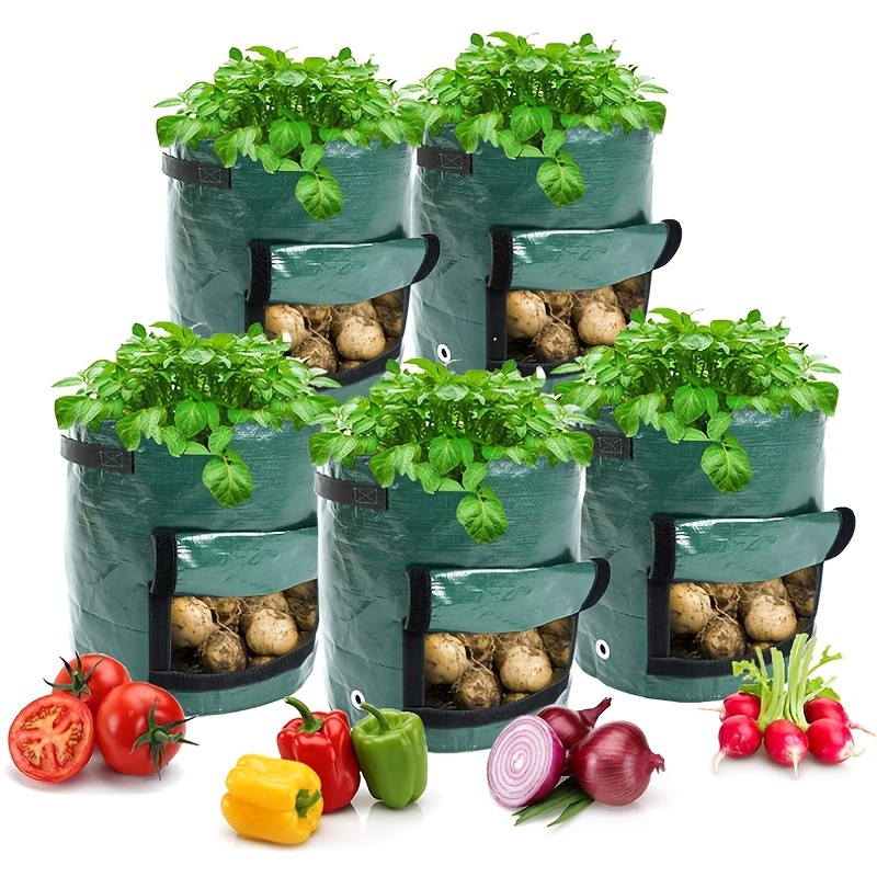 2pcs Garden Potato Grow Bags Planter PE Cloth Vegetable Pot