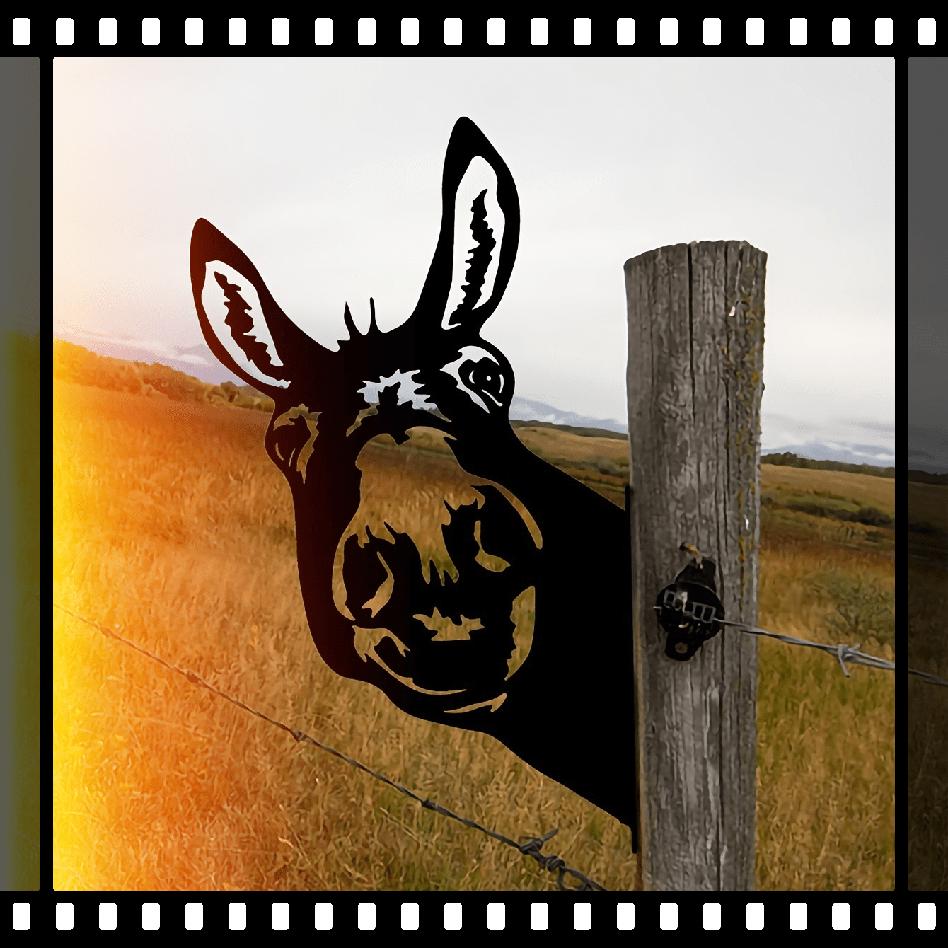 Vintage Peeping Donkey Wall Art Steel Metal Animal Silhouette Decor