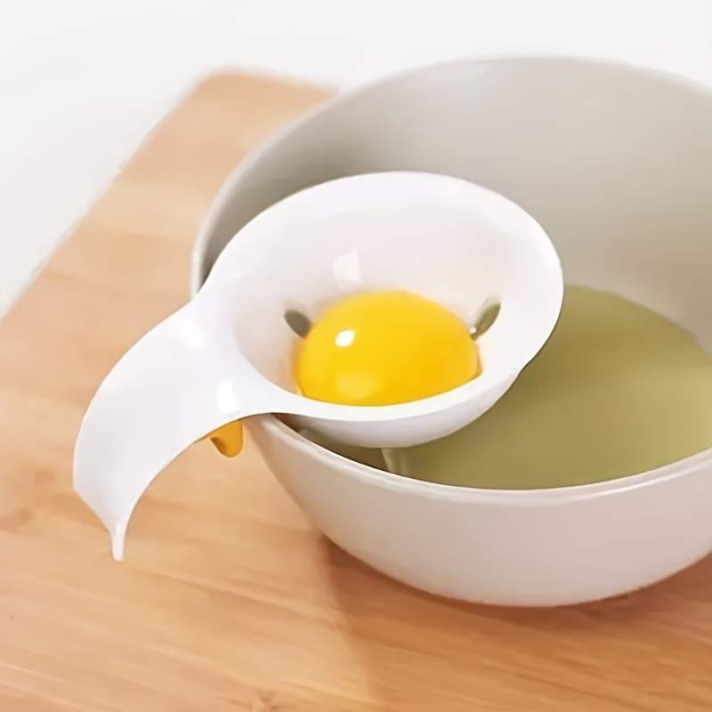 

1pc, Egg Yolk Separator Divider Holder, White Plastic Egg White Filter, Household Eggs Tool, Cooking Baking Tool, Kitchen Gadget