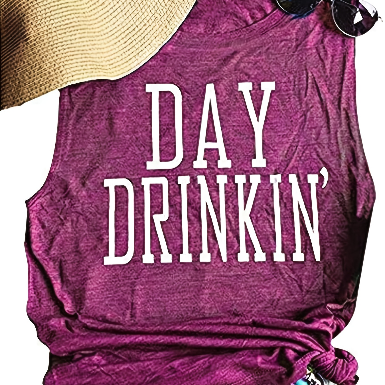 

Women's T-shirt Women's Cute T-shirt Day Letter Print Sleeveless T-shirt