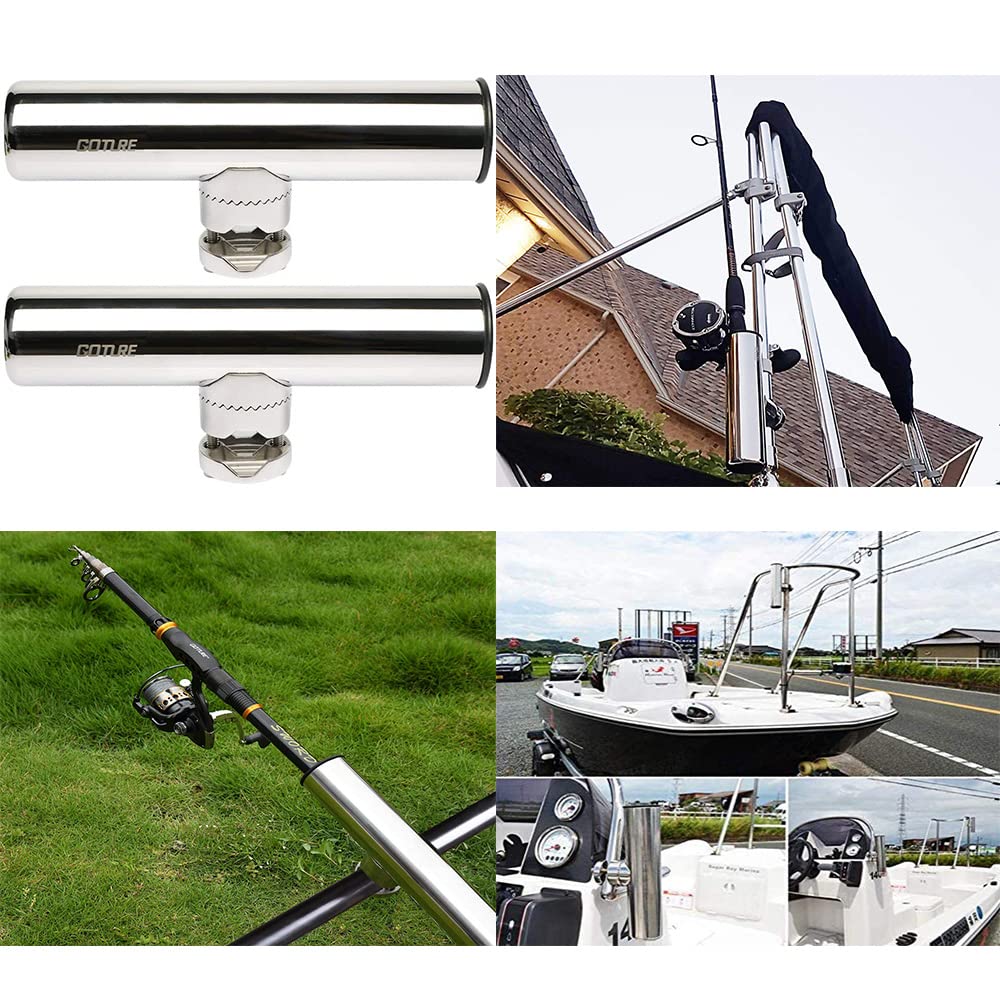  Stainless Steel Fishing Rod Holder Stainless Steel Rail Mount  Rod Holder Clamp for Marine Yacht Kayak : Sports & Outdoors
