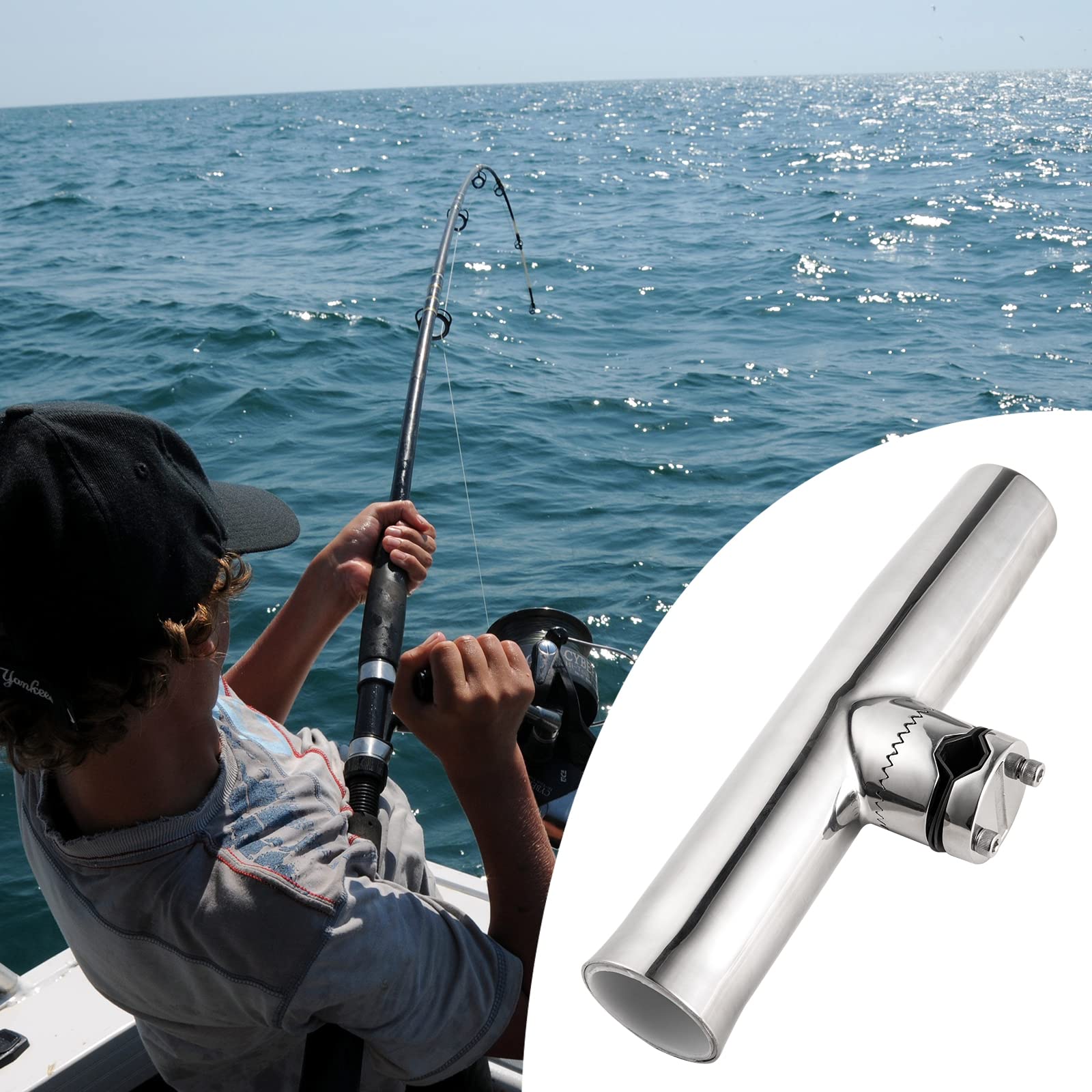  Stainless Steel Fishing Rod Holder Stainless Steel Rail Mount  Rod Holder Clamp for Marine Yacht Kayak : Sports & Outdoors