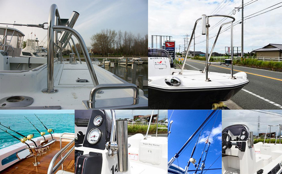 Boat Fishing Pole Holder Professional Adjustable Rail Mounted Easy