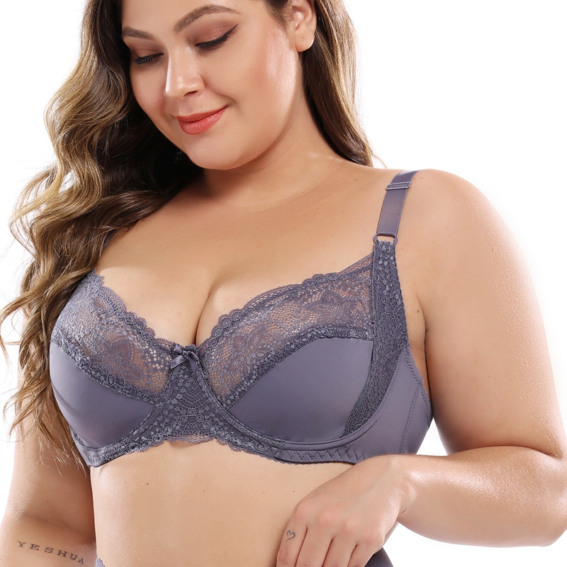 Womens Plus Medium Stretch Semi Sheer Sexy Bra Plus Size Temu 3061