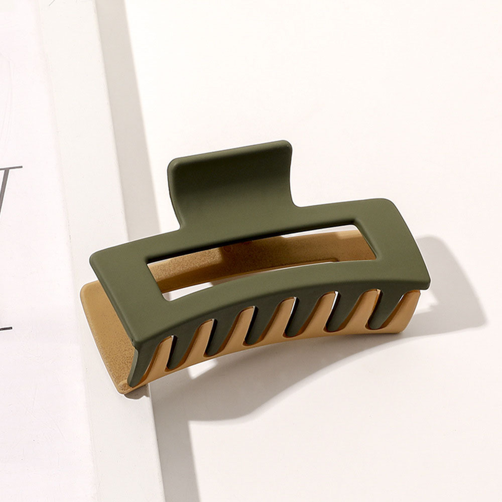 Frosted Two Tone Hair Claw Clip Rectangle Hairpin Strong Hold