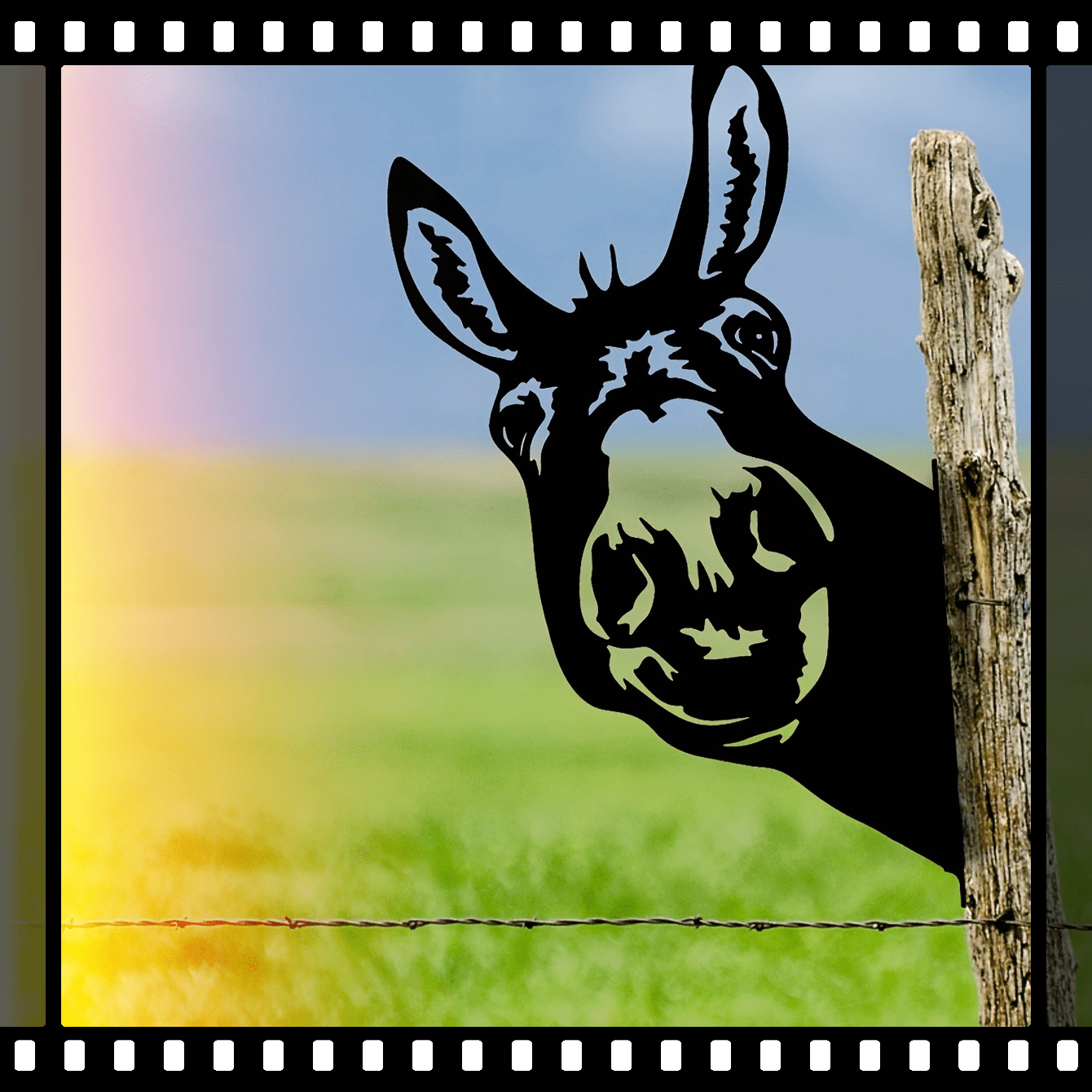 Vintage Peeping Donkey Wall Art Steel Metal Animal Silhouette Decor