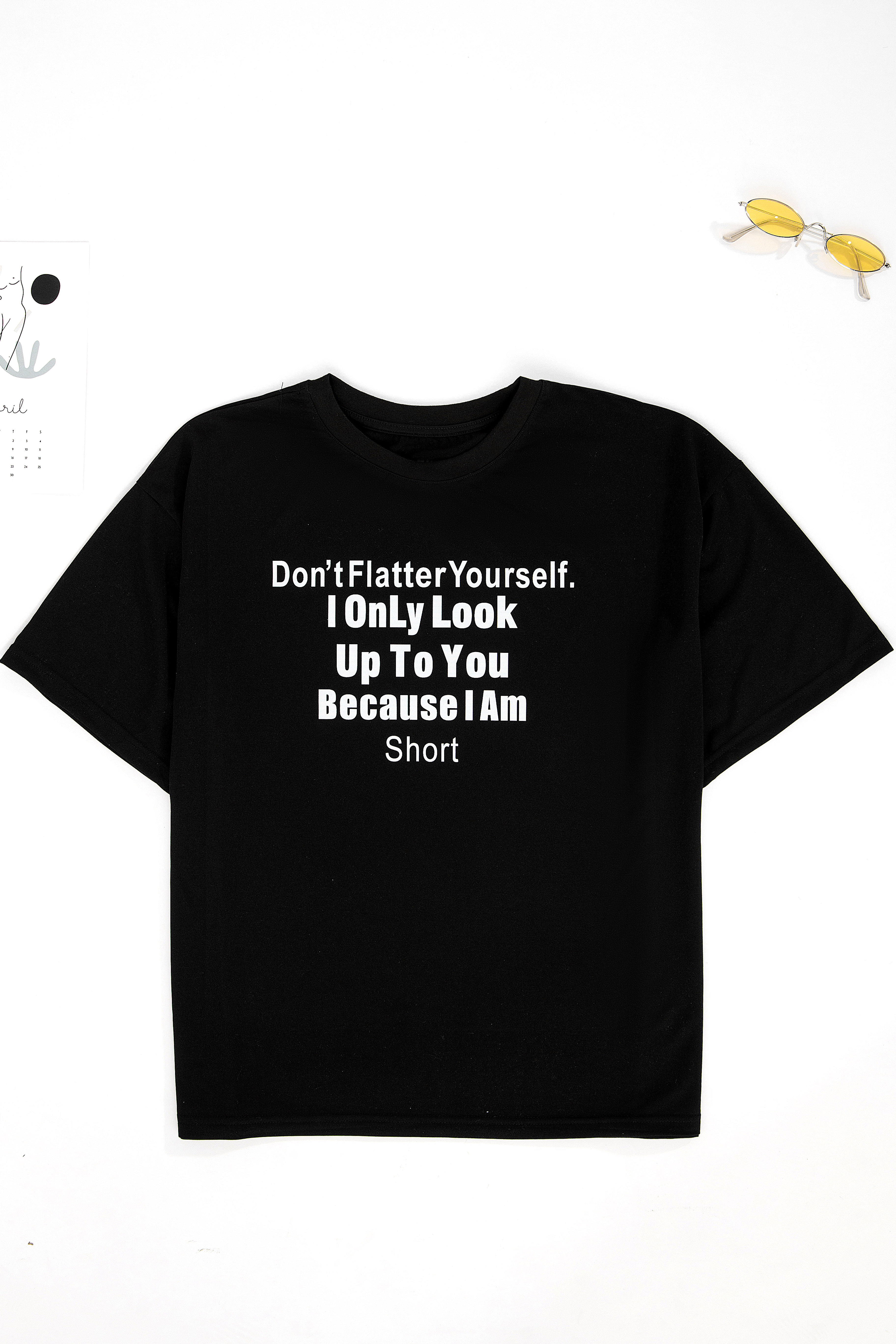Letter Round Neck Short Sleeve T-Shirt