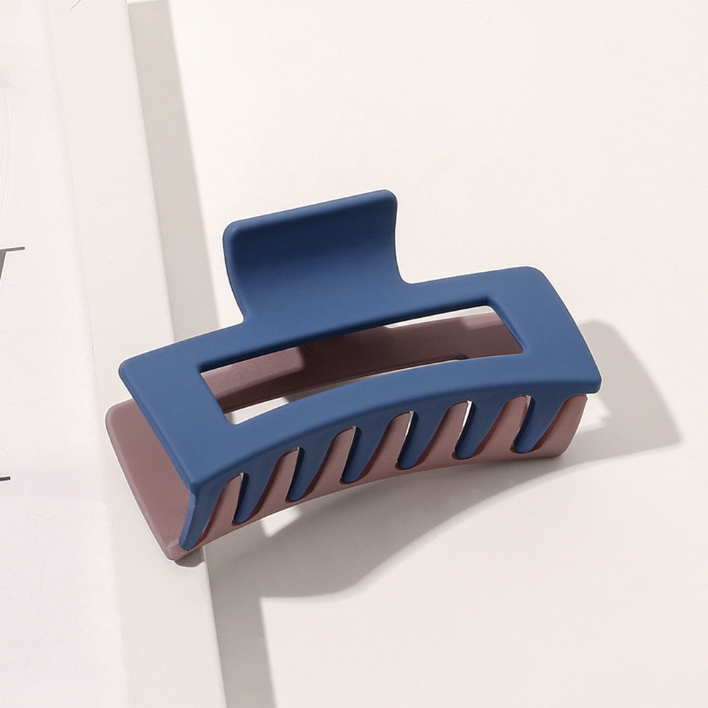 Frosted Two Tone Hair Claw Clip Rectangle Hairpin Strong Hold