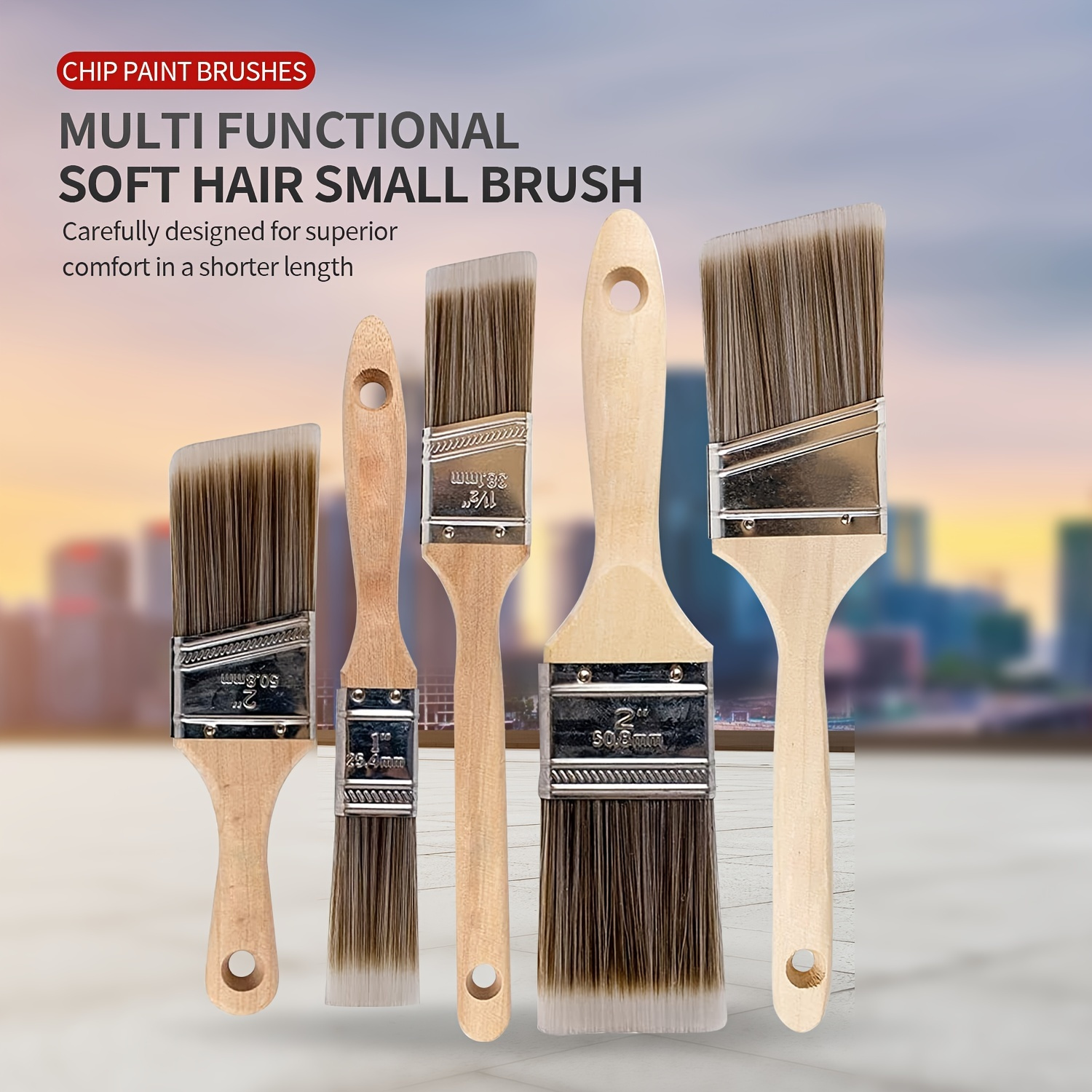 Paint Brush Thickened Soft Brush With Solid Wood Handle Anti - Temu
