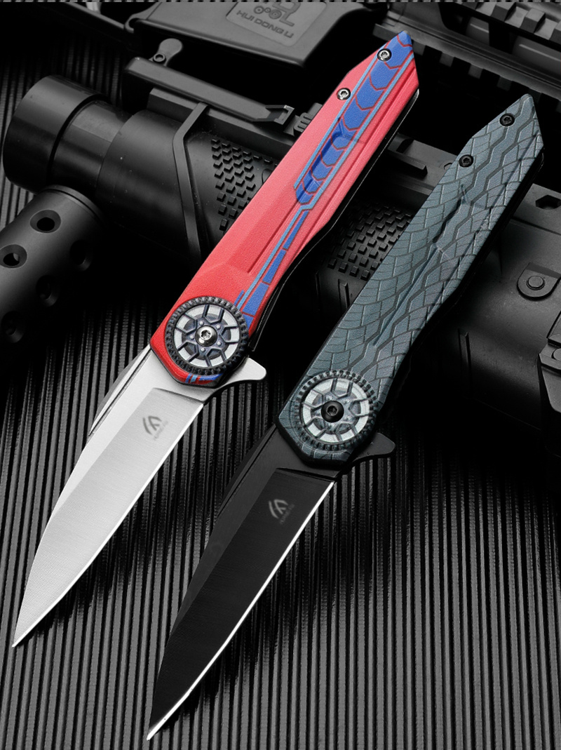 High quality 7cr13mov Folding Knife With 3d Printed - Temu