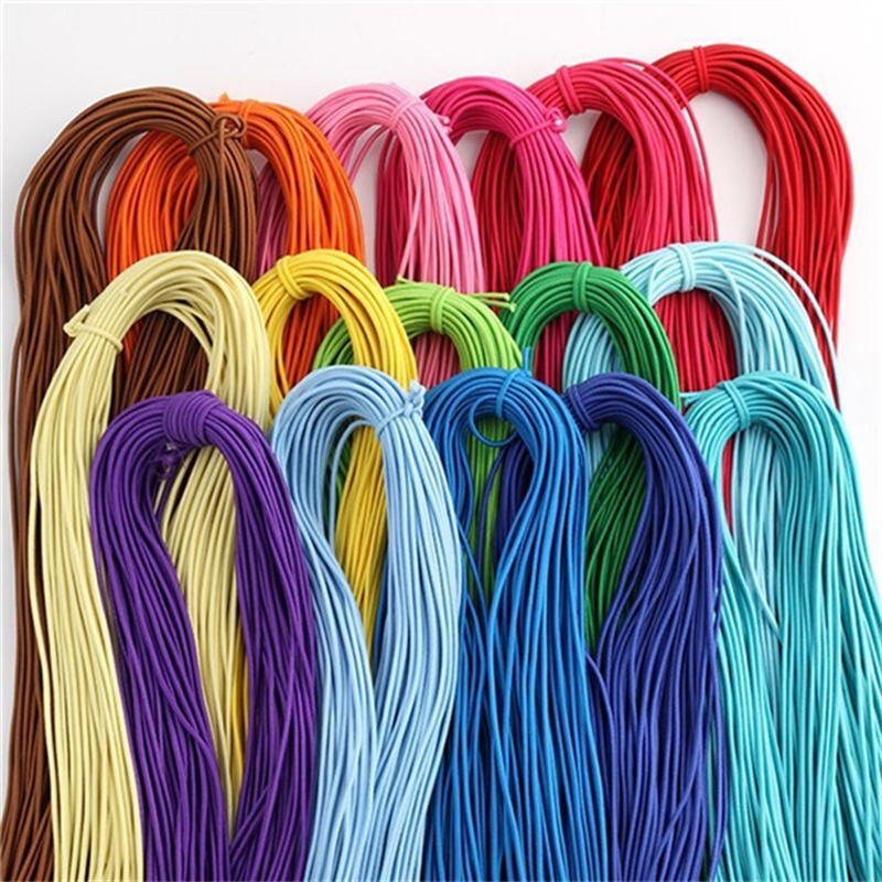 2MM 5m/bag Mix Color Thin Round Elastic Bands Elastic Rope Wedding Garment  Elastic Tape for DIY Sewing Accessories