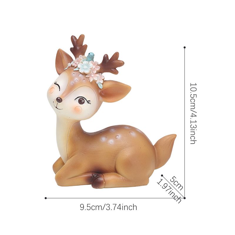 1pc Cute Resin Fawn Doe Figurines Toys Woodland Animal Deer Ornament Home  Party Decor For Baby Shower Birthday Wedding | Today's Best Daily Deals |  Temu
