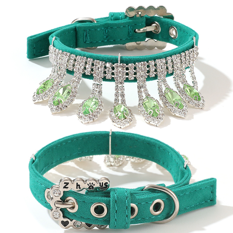 Bling Pet Dog Collar Fashion Bone Pendant Crystal Diamond Cat Collars –  Triple AAA Fashion Collection