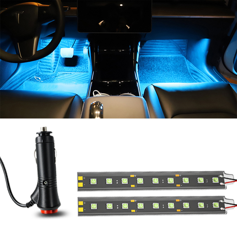 Car Interior Led Decorative Light Bar Ambient Foot Lamp With Cigarette  Lighter Atmosphere Lights Backlight 12v Auto Accessorie - Decorative Lamps  & Strips - AliExpress