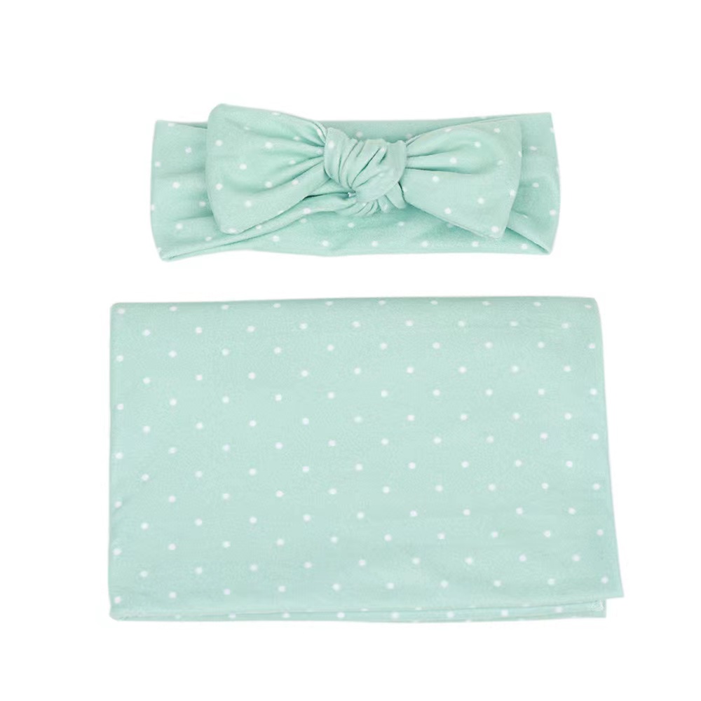Baby Swaddle Wrap Cloth with Rabbit Ears Hairband Set