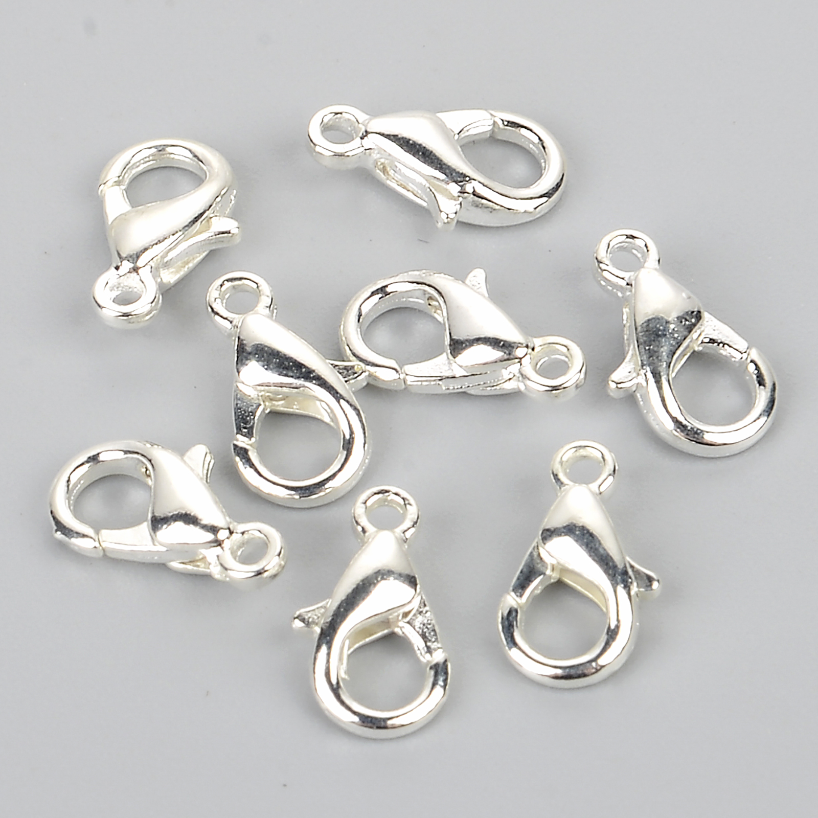 Cheap 10Pcs 10 12 14 mm Lobster Clasps Hooks With Jump Rings End Clasps  Connectors For DIY Jewelry Making Supplies Accessories