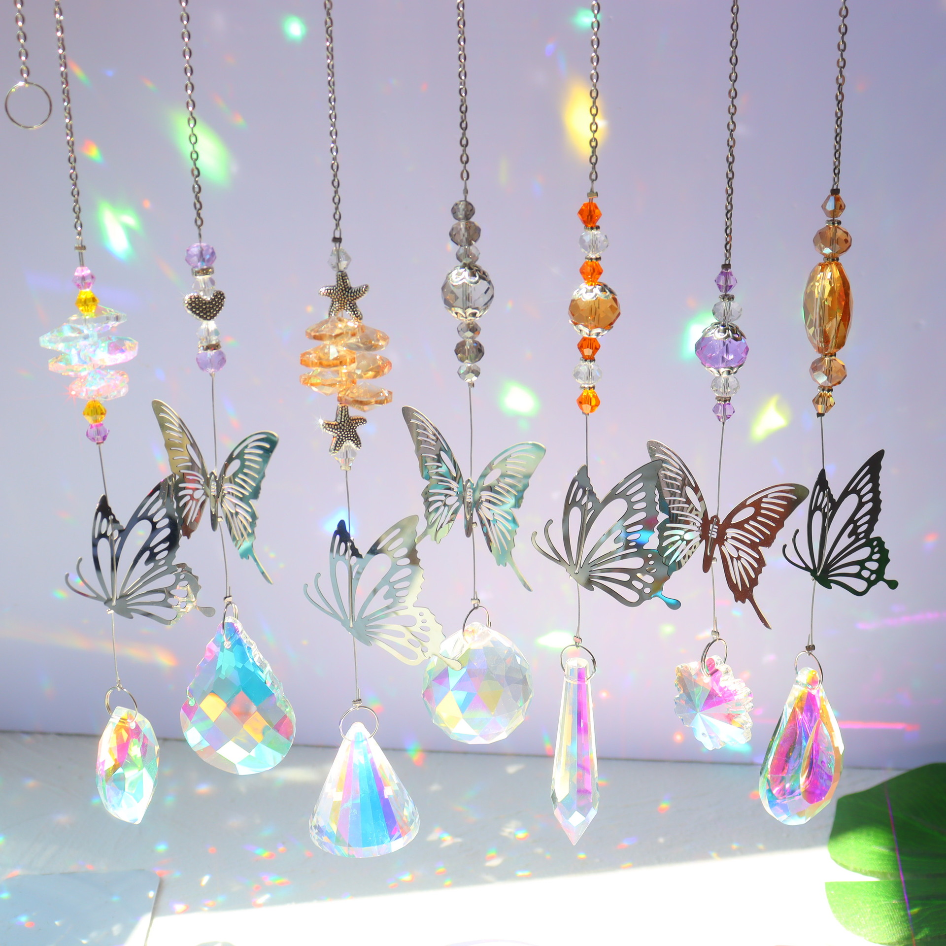 Handmade Butterfly Shape Crystal Sun Catcher Home Garden - Temu