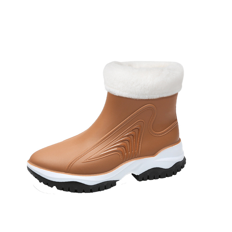 Botas Lluvia Forro Warm Plus Mujer Botas Media Pantorrilla Temu