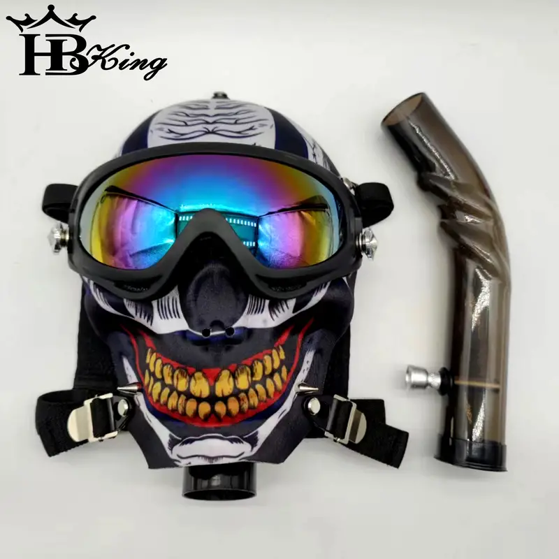 1pc colorful silicone gas mask hookah multifunctional hookah pipe with face mask details 1
