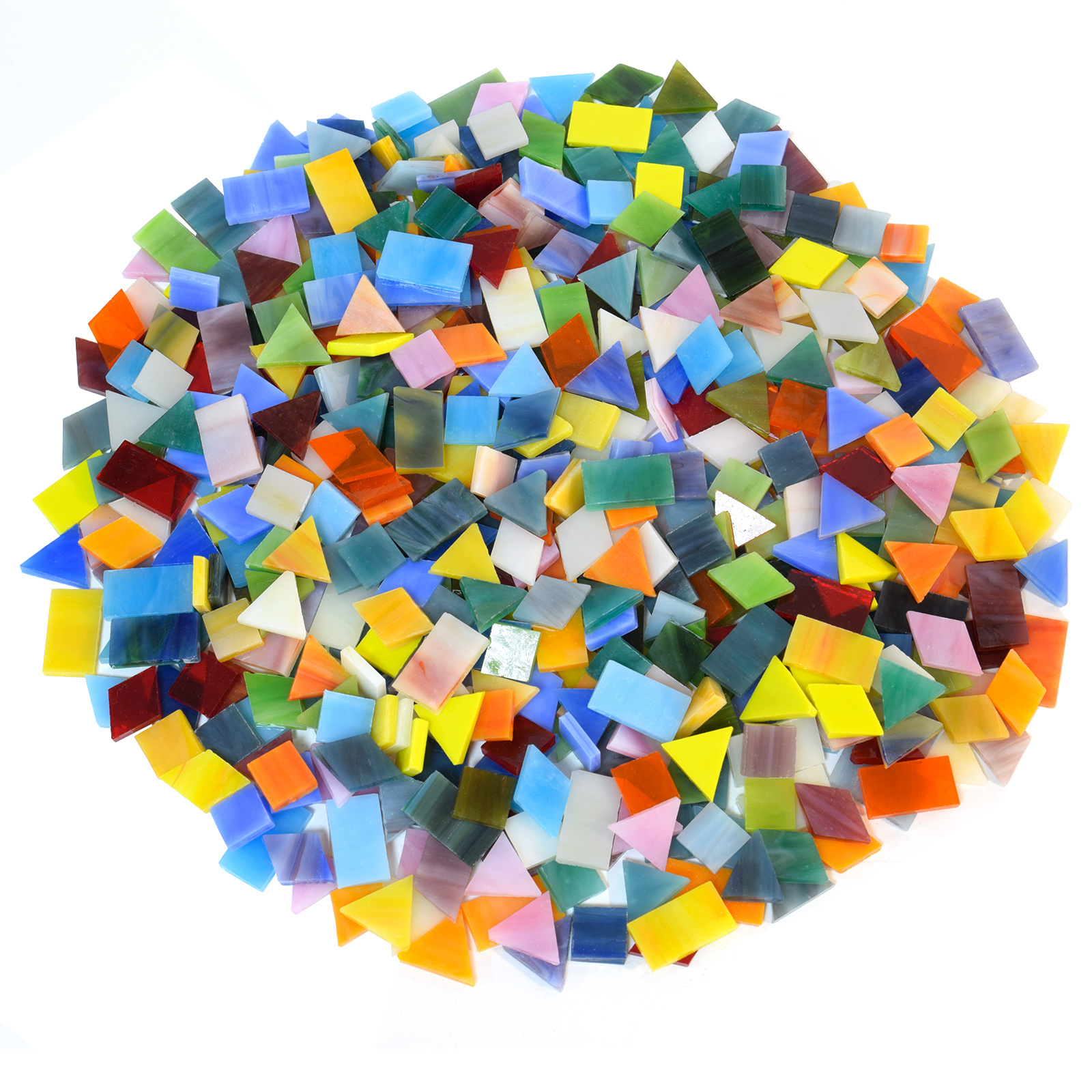 4 Mixed Shapes Glass Mosaic Tiles Crafts Diamond Triangle - Temu