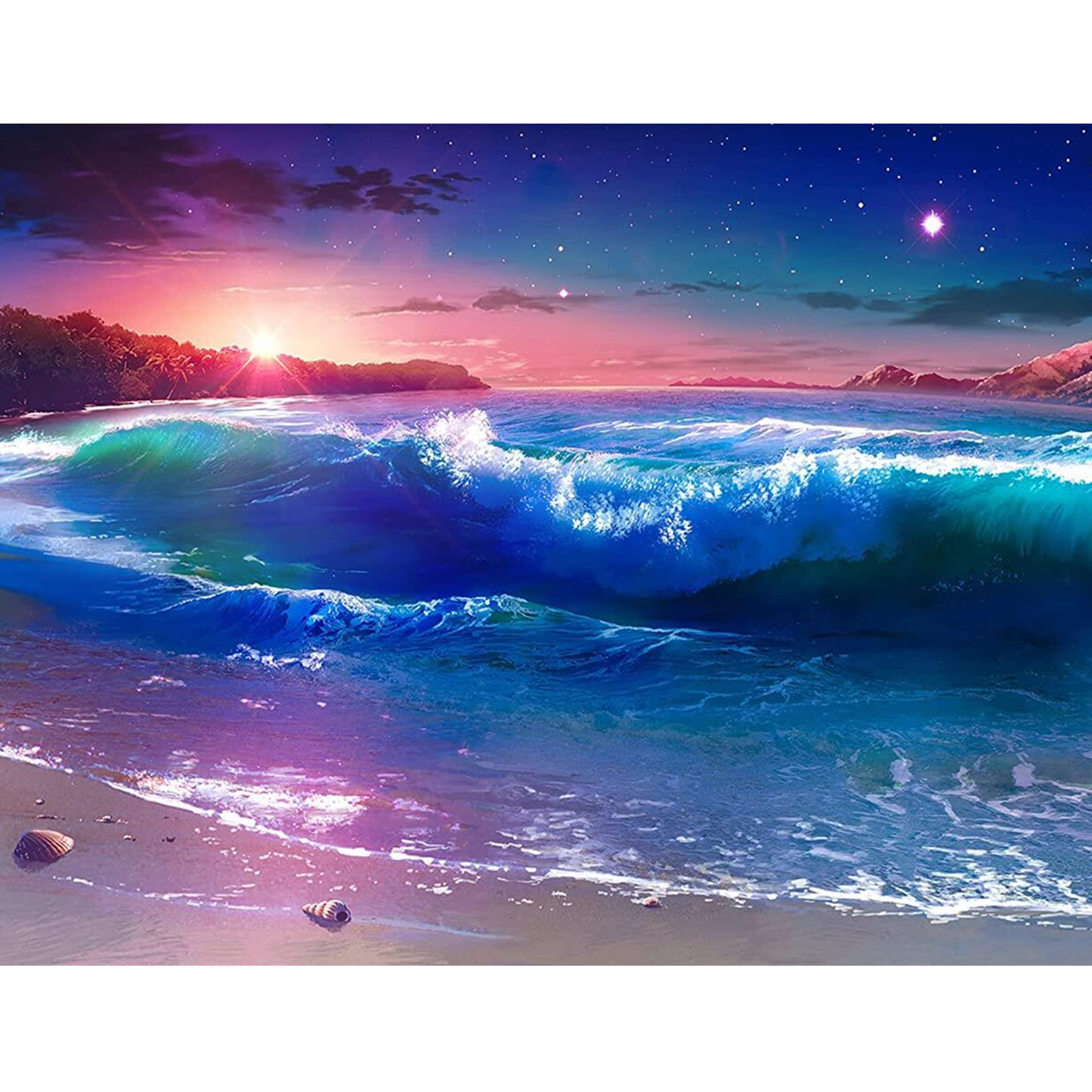 The Great Wave Diamond Painting Kits for Adults-Ocean Diamond Art Kits for  Adults,Landscape Gem Art Kits for Adults for Gift Home Wall