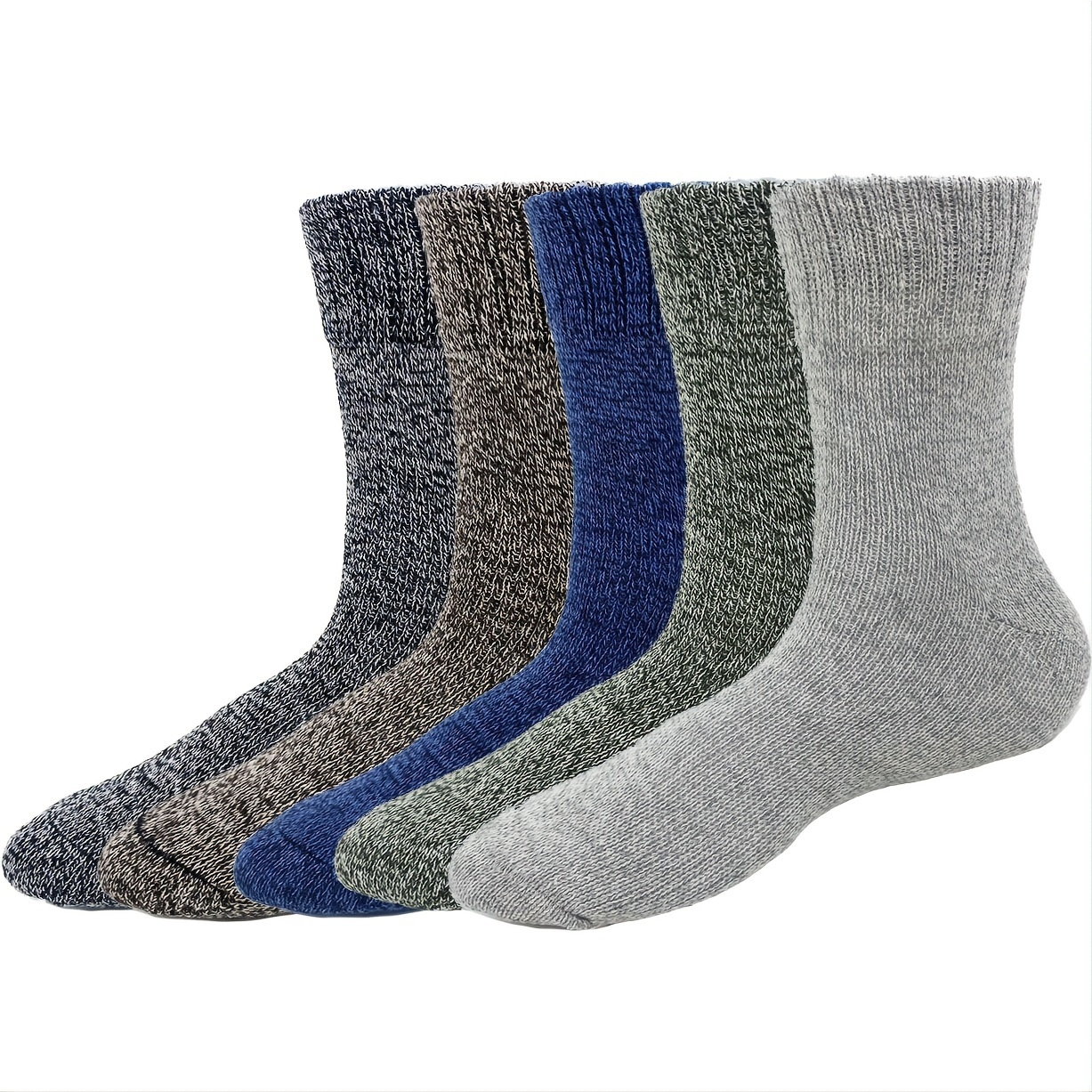 5pairs Men's Cotton Thick Warm Winter Socks For Hiking Or Outdoor ...