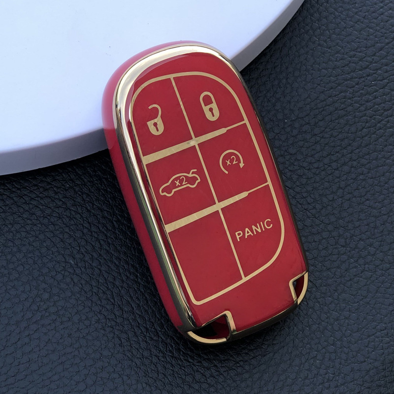 Key Fob Cover With Pu Leather Keychain For Grand Cherokee 200 300 Journey  Smart Key - Temu Germany
