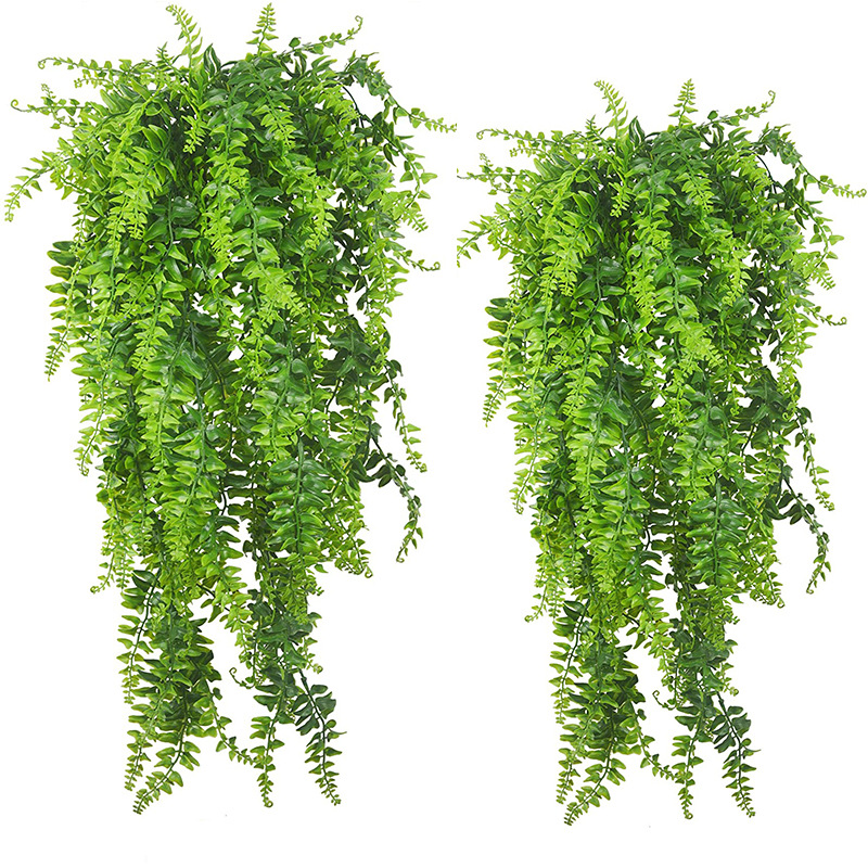 2pcs, Fake Vine Plant Ferns Faux Hanging Plant 33.4in Artificial Hanging  Plants Wall Plants Fake Black Ivy Decor Home Garden Halloween Party Indoor  Ou