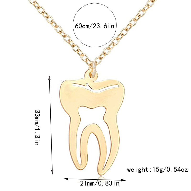 Gold Tooth Pendant Charm, Gold Teeth Charms, Tooth Necklace, Dentist Necklace