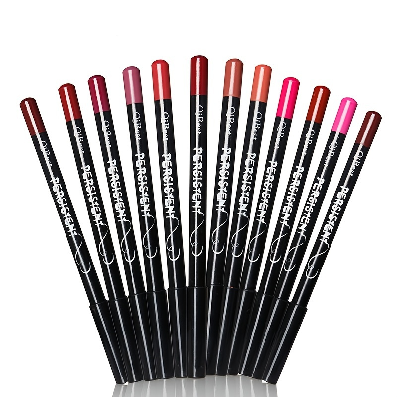 Matte Lip Liner Pencil Set 12 Colors Natural Lip Makeup Soft Pencils ...