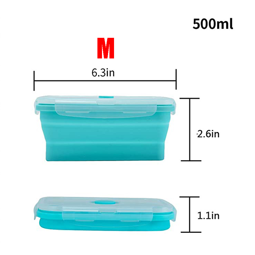 Rectangular silicone lunch box