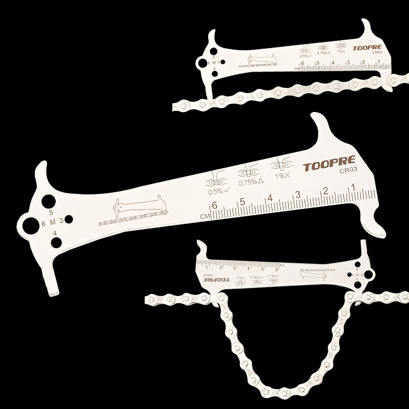 

1pcs Bicycle Chain Tool - 3-in-1 Chain Ruler With Chain Hook, Screw Measurement, And Chain Loss Measurement - Essential For Bike Maintenance And Repair