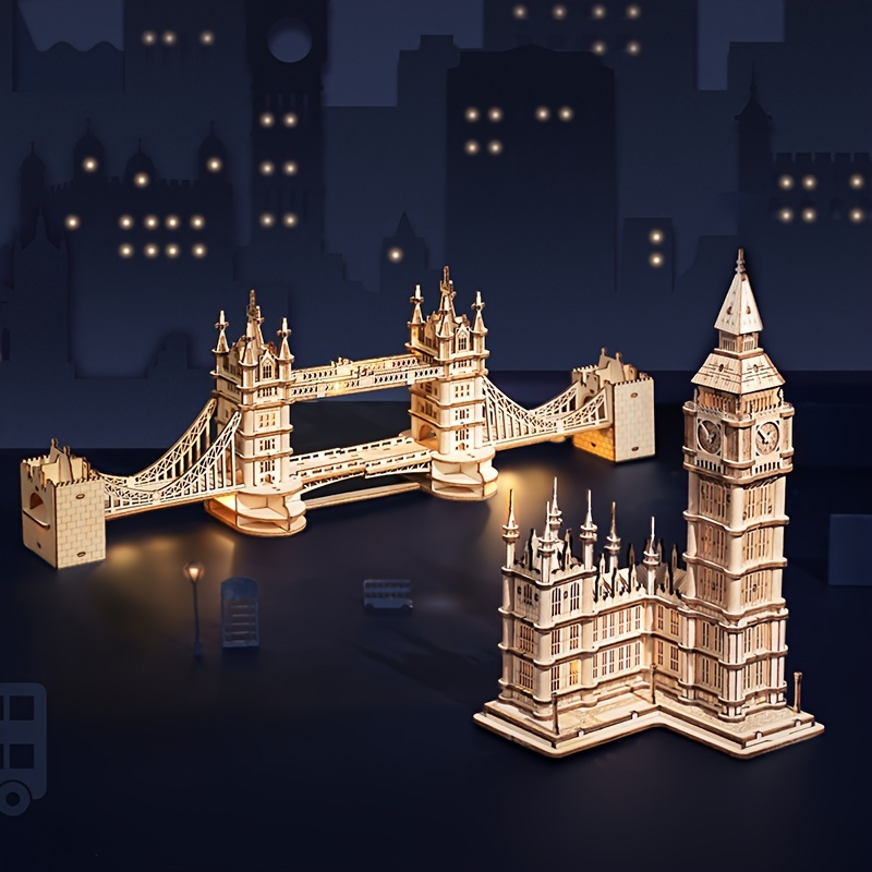 

Diy 3d Tower Bridge Big Ben Famous Building Wooden Puzzle Game Easy Assembly Toy Gift For Adult