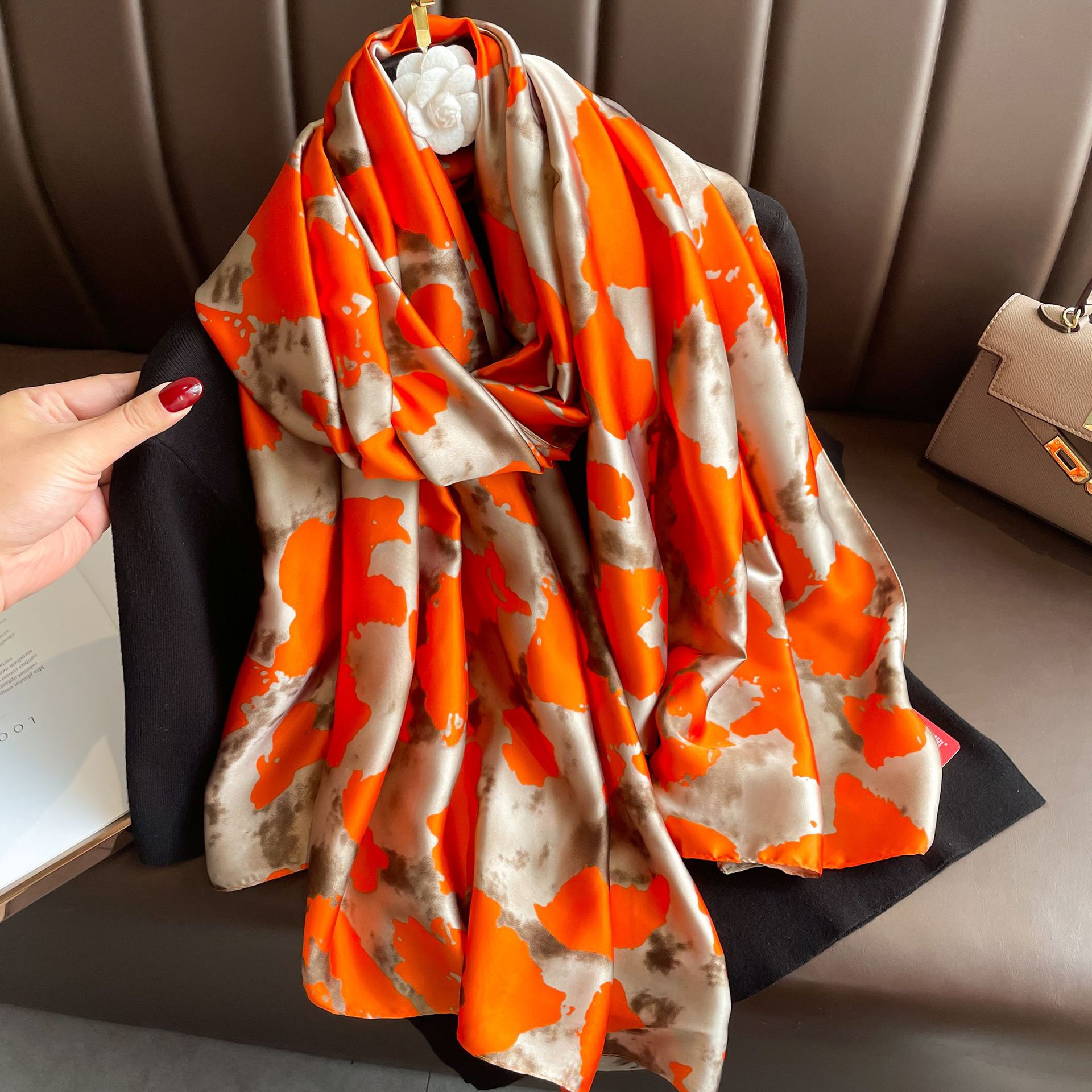 Large Silk Scarf Shawl for Warmth and Style