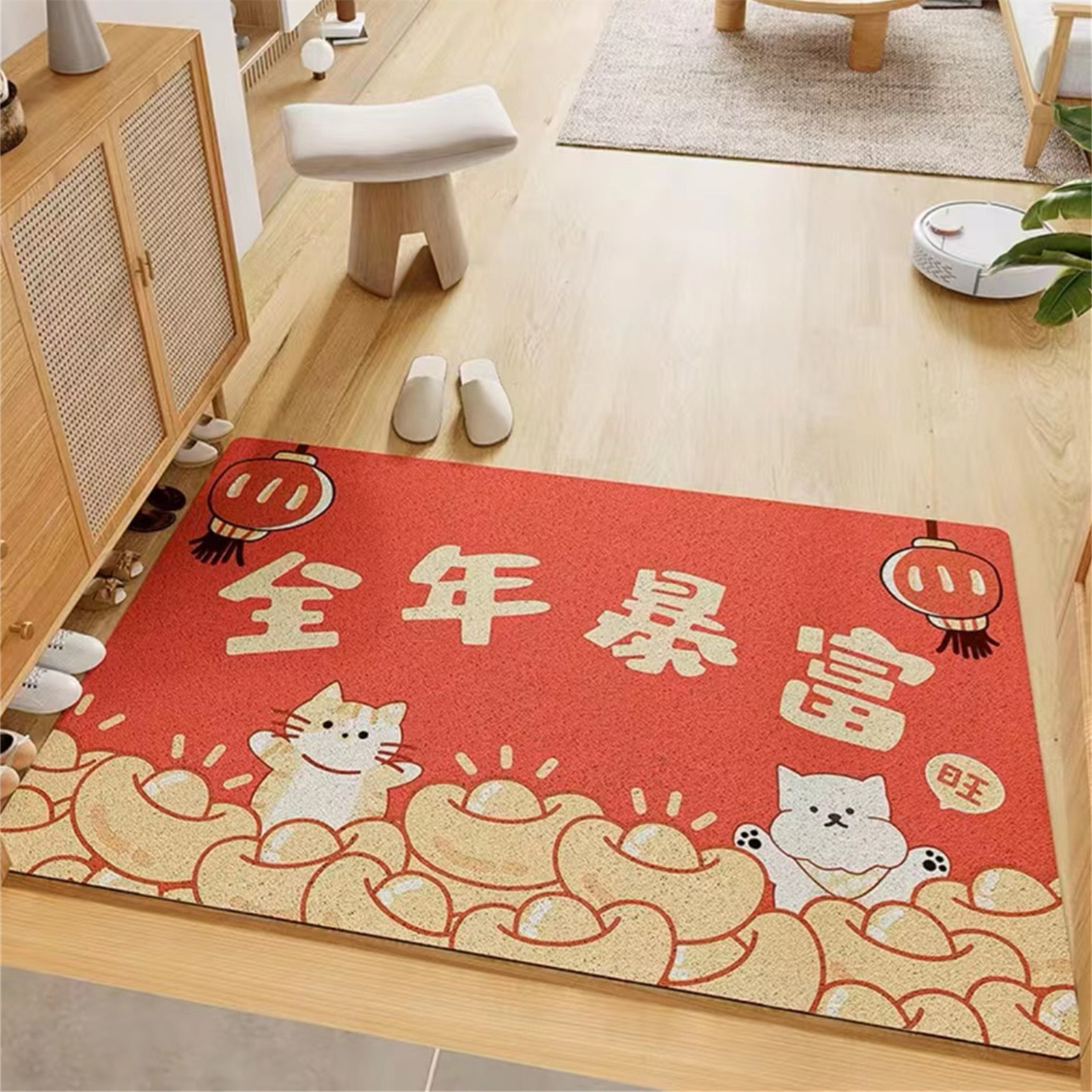 Red Door Rug, Chinese Style Safe Blessing Rug, Dirt Resistant Home Shoe  Entry Decorative Carpet, Indoor Outdoor Entrance Mat, Absorbent Bath Mat,  Suitable For Living Room Bedroom Bathroom Kitchen Balcony Patio Laundry 