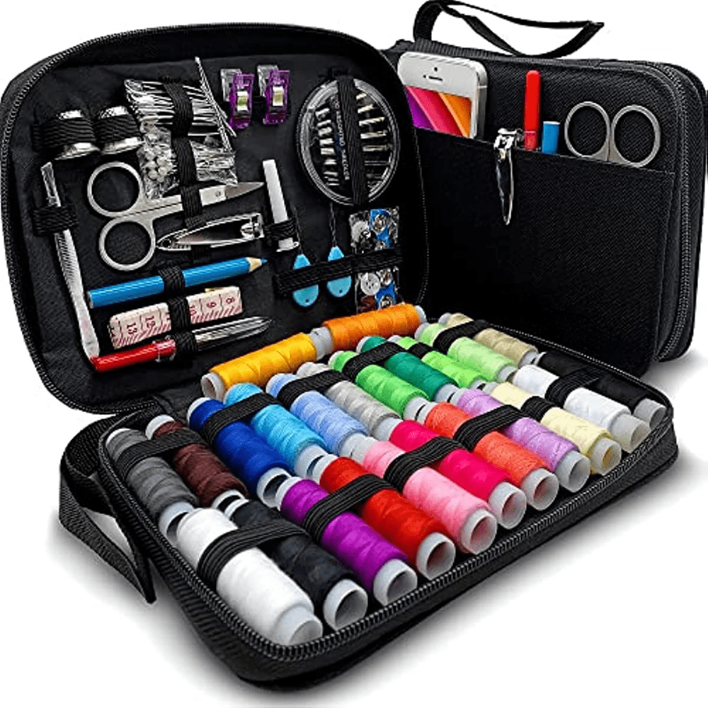58pcs Sewing Kit For Adults Thread And Needle Kit Spools Of Thread Portable  Sewing Supplies For Beginners,Emergency,Traveler Contains Thread, Scissors