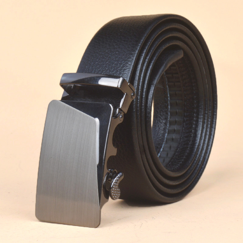 1pc Men's Pu Leather Automatic Buckle Belt, Suitable For Casual/business/ dress Wear