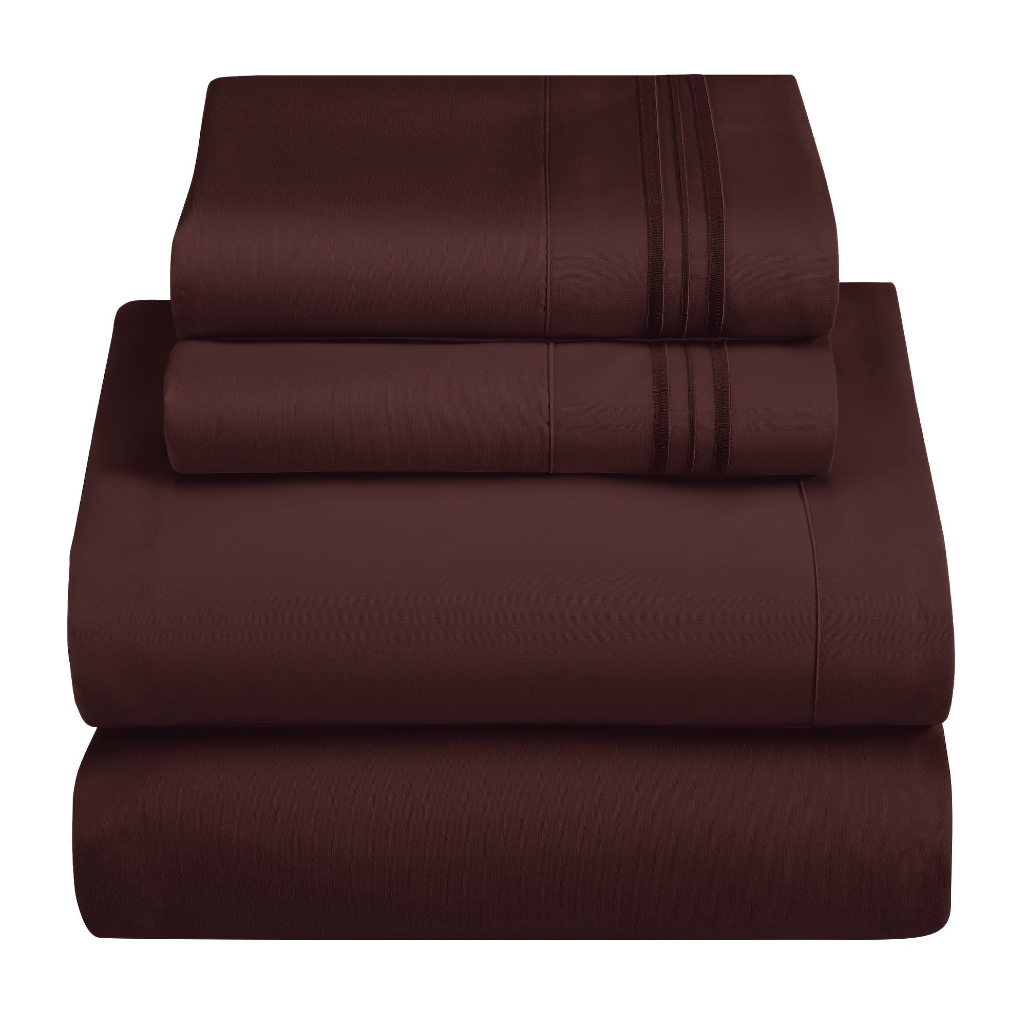 

3/4pcs Deep Pocket Queen Sheet Set Pretty Dark Brown Color, Ultra Plush Cozy Feel Casual Comfy All Season, Girls Bedding Easy Fit Silky Soft Texture Flexible Durable Hotel Holiday