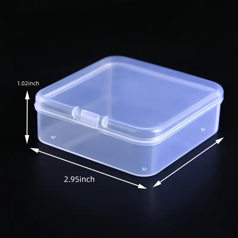 10Pcs Small Boxes Square Transparent Plastic Jewelry Storage Case Contai;;^