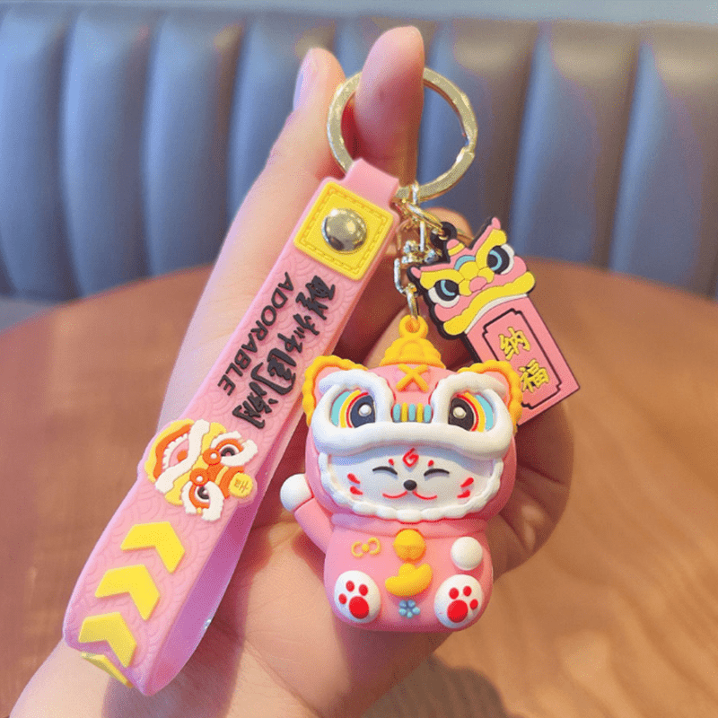 2022 Tiger Year Cartoon Birus Blessing Tiger Doll Keychain Female Cute  Trend Animal Toy Car Key Chain Bag Pendant Gift Keyring