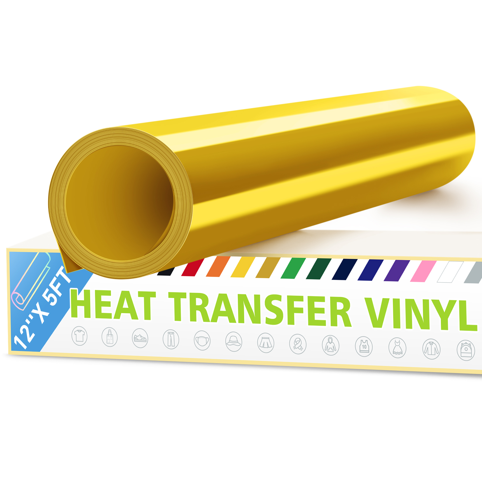 12 x 5FT 12FT Gold HTV Iron On Heat Transfer Vinyl Rolls for Cricut  Silhouette