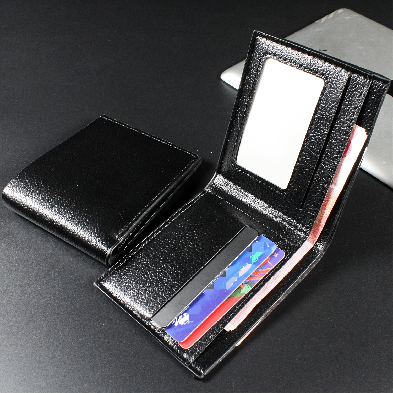 1pc Solid Color Business Men's Wallet Short Multi-card Coin Purse Card Holder