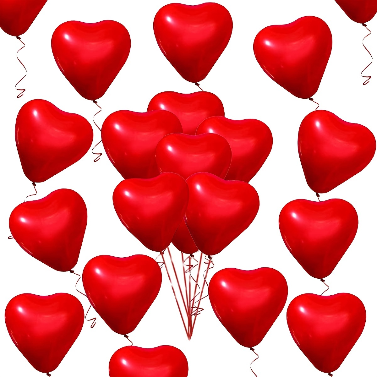 12 Globos De Corazones Rojos y Rosas 18 Pulgadas Para Aniversario San  Valentín 