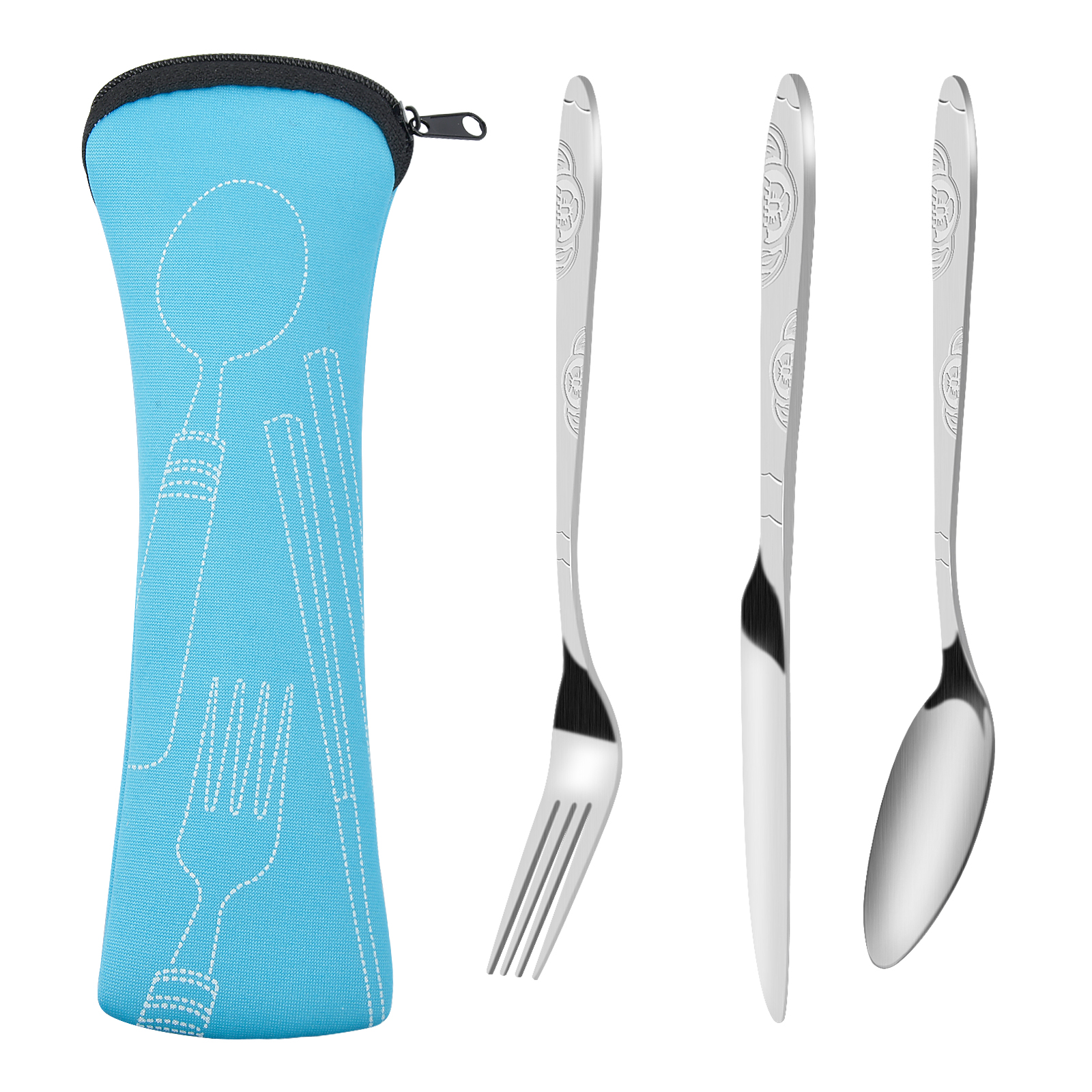 Travel Utensils,stainless Steel Cutlery Set Portable Camp Reusable Flatware  Silverware, Include Fork Spoon With Case - Temu Austria