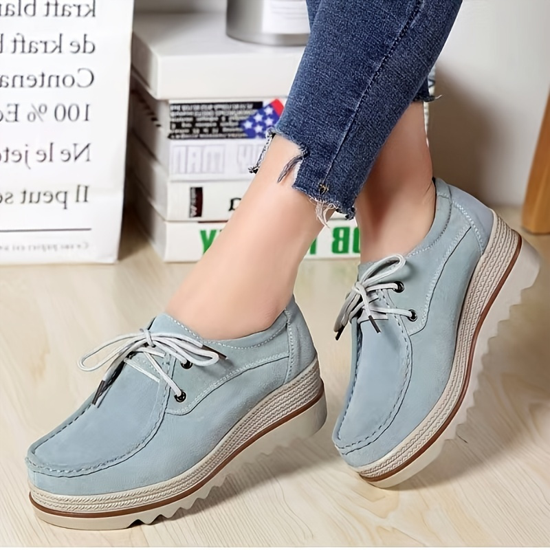 Winter Platform Loafers Shoes, Faux Suede Moccasins Loafer, Comfort Low Top Shoes, Women's Footwear