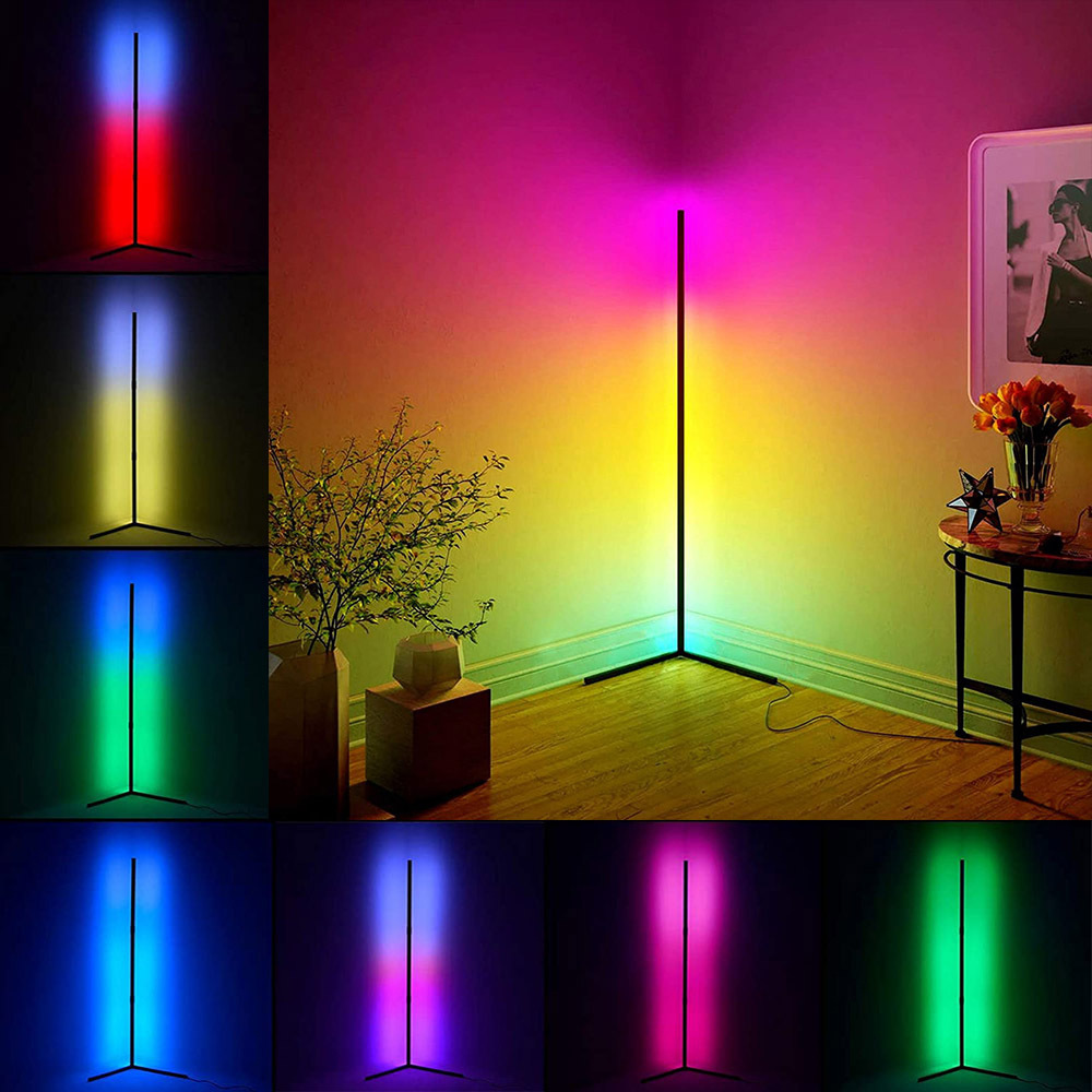 Lámpara de pie inteligente con LED RGB y regulable en Kelvin - Saar